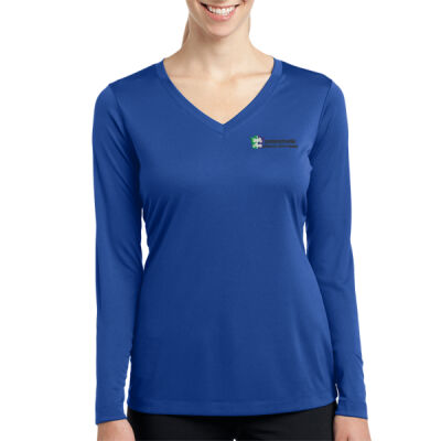 Sport Tek Women's Long Sleeve PosiCharge Competitor V Neck Tee Thumbnail