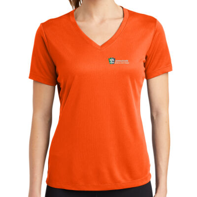 Sport Tek Ladies PosiCharge RacerMesh V Neck Tee Thumbnail